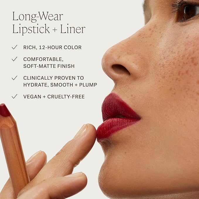 ILIA - Lip Sketch Hydrating Crayon | Non-Toxic, Cruelty-Free, Hyaluronic Acid, Hydrating + Long Lasting, Crease-Resistant, Demi-Matte (Banquette)