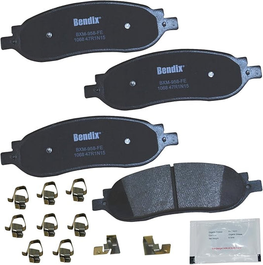 Bendix Priority1 CFM1068 Semi-Metallic Rear Brake Pads for Ford F-250 Super Duty 2007-2005, F-350 Super Duty 2007-2005
