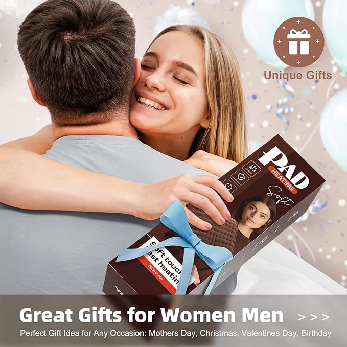 Heating pad for Back, Neck, Shoulder, Cramps and Leg Pain Relief, Heat Pads Christmas Gifts for Women, Men, Mom, Dad, Auto-Off,Machine Washable,Moist Dry Heat Options,Extra Large 12"x24"