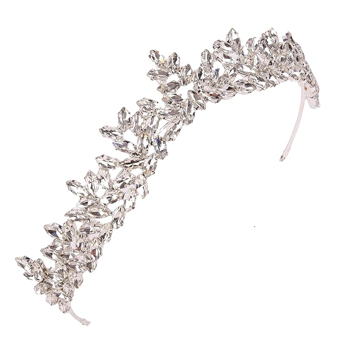 Women's Tiara, Crown for Henna Wedding Party | Glitter Hair Accessories for Bridal Birthday Pageant Prom Halloween Costume Christmas Party, Princess Crowns | Dream Design - Silver