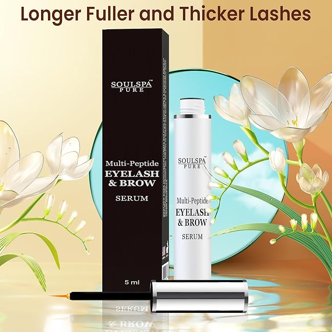 Eyelash Serum - Advanced Brow & Eye Lash Serum with Biotin & Peptides - Nourishing Serum & Eyelash Growth Serum & Conditioner - Promotes Thick, Healthy Eyelashes & Brows - 5 ML