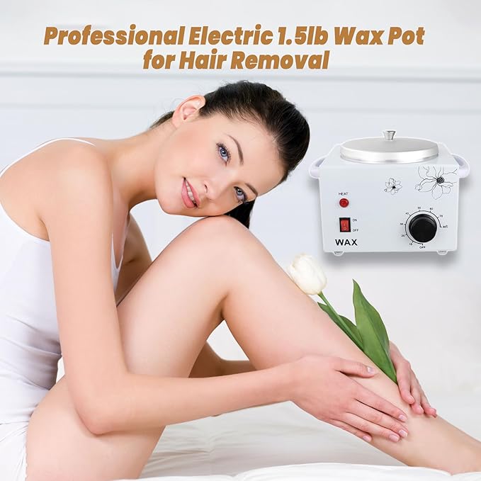 Professional Electric 1.5lb Wax Pot for Hair Removal,Single wax wammer with adjustable temperature Settings of 0-80°C,Wax Heater Machine for Body,Equipment for Precision Waxing