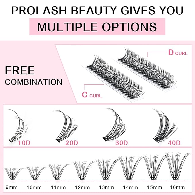 280 Pcs Individual Lashes 30D-C-0.07-10 Cluster Lashes C D Curl Wispy Lashes Bottom Lashes DIY Lashes At Home（30D-C-0.07-10）