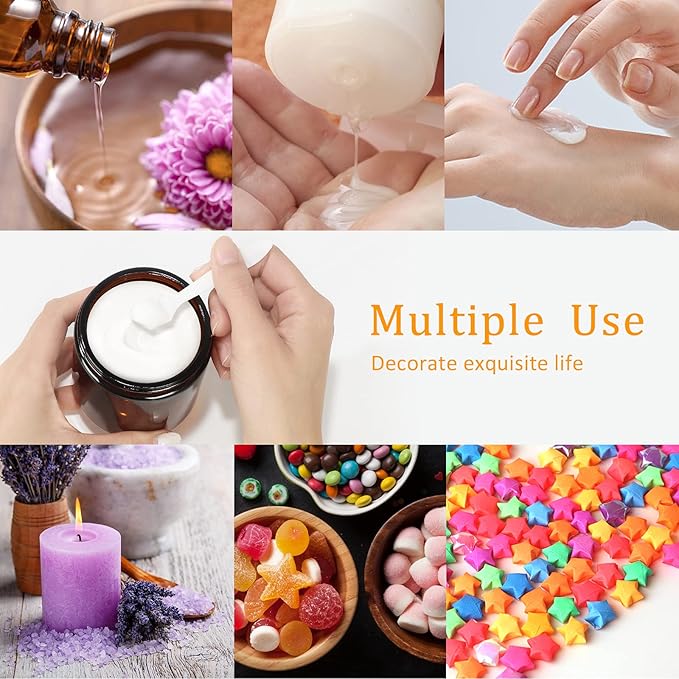 EkkoVla 24 Pack 8 oz Amber Round Glass Jars with 24 Black Lids, Candle Making Jar, Empty Refillable Cosmetic Containers for Lotions, Face Creams, Body Butter, Powders, Ointments, Beauty Products