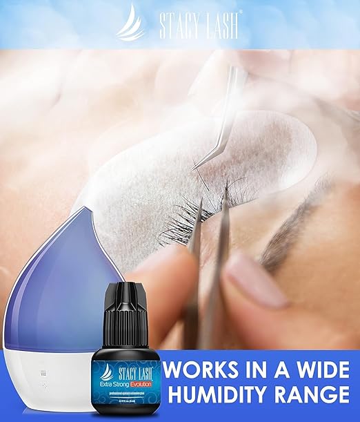 Extra Strong Evolution Eyelash Extension Glue Stacy Lash (0.17fl.oz/5ml)/1-2 Sec Dry/Retention – 8 Weeks/Professional Supplies/Black Adhesive
