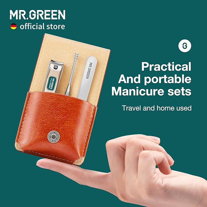 MR.GREEN Portable Manicure Sets Pedicure kits Stainless Steel Nail Clippers Tool Travel Grooming Case Nail Scissors Gift Box (Mr-6101)