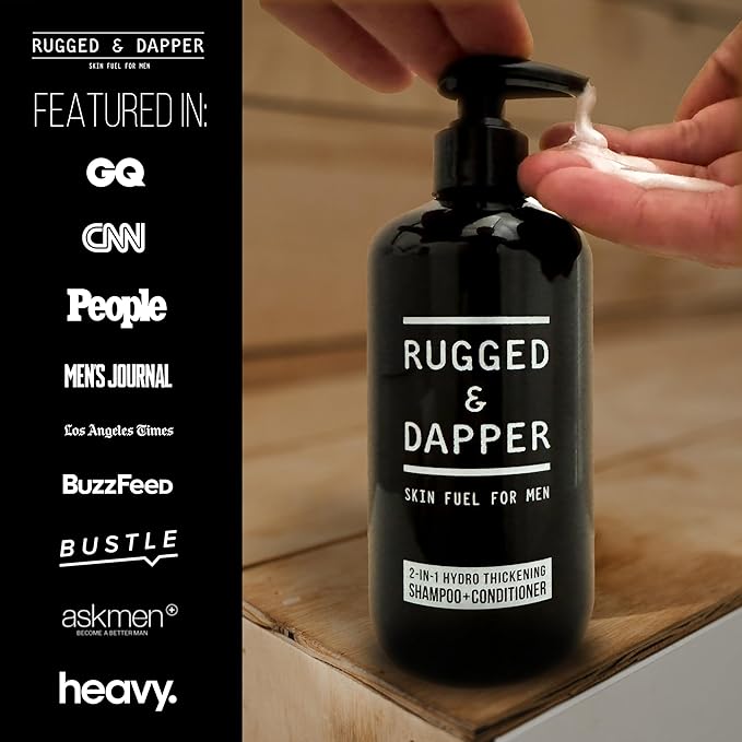 RUGGED & DAPPER 2-in-1 Mens Shampoo and Conditioner - Biotin Hair Thickening Shampoo for Men - SLS-free and Paraben-Free