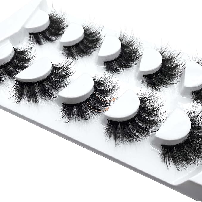 False Eyelashes Mink Lashes Fluffy Dramatic 20mm Long Faux Mink Eyelashes D Curl Wispy Fake Lashes Pack Look Like Extension