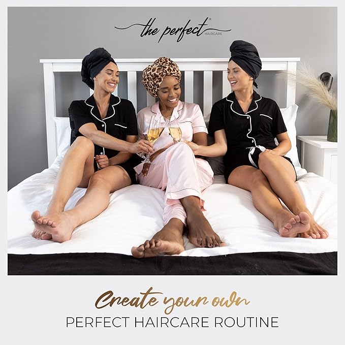 Microfiber Hair Towel Wrap for Women - Gift and Travel - Smooth like Silk - Curly, Wavy, Straight Hair Girls - Plopping Essential - Anti-Frizz, Fast Drying, Works Better than a Cotton T-Shirt