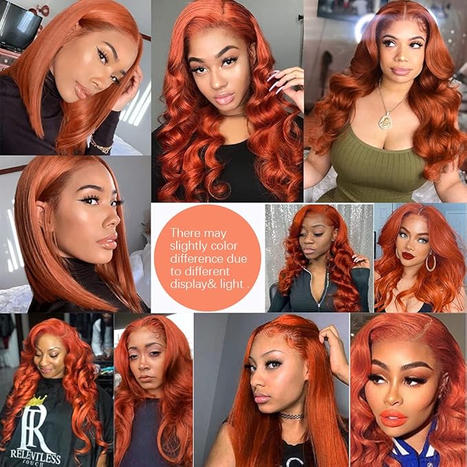 REMY Hair Dark Orange Color Hair Bundle Colored Straight Professional Weave Hair Extension 100% Human Hair Bundles (12inch 95g)