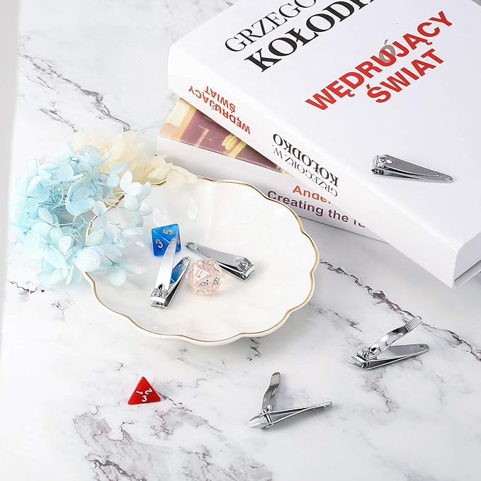 Mudder 100 Pieces Nail Clippers Set Bulk for Men Women Ultra Sharp Stainless Steel Fingernail and Toenail Clippers Flat Portable Travel Fingernails Sturdy Trimmer Pointed Pedicure Manicure Care Tool