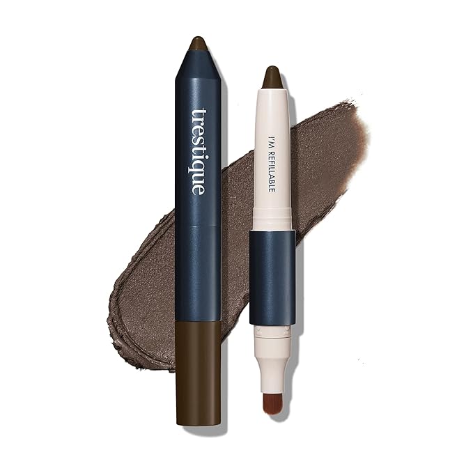TRE'STIQUE Shadow Crayon, Refillable Eyeshadow Crayon With Built-In Blending Brush, Sustainable Shadow Makeup, Clean Beauty Eyeshadow