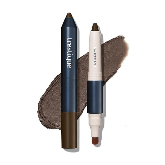 TRE'STIQUE Shadow Crayon, Refillable Eyeshadow Crayon With Built-In Blending Brush, Sustainable Shadow Makeup, Clean Beauty Eyeshadow