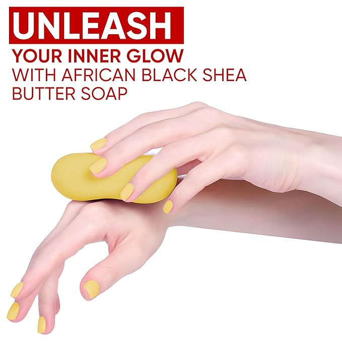 African black soap with Shea butter Herbal Soap | Pack of 6 of 5oz soap Bar | Ideal for Men and Women, Soothing and Nourishing Soap for Moisturization