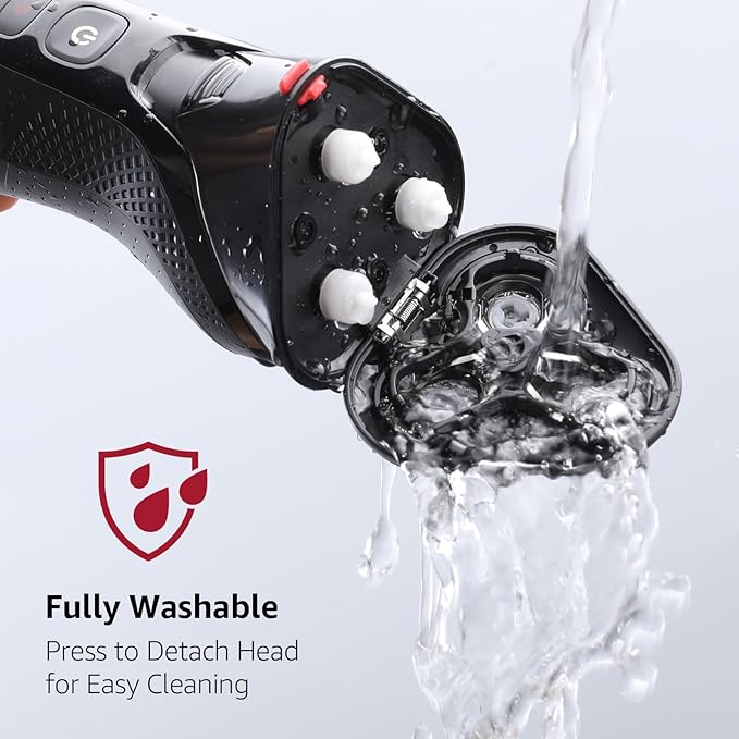 Electric Razor for Men, rategist Rechargeable Shaver, Waterproof Wet Dry Cordless, Adjustable Speeds, with Nose Hair Trimmer