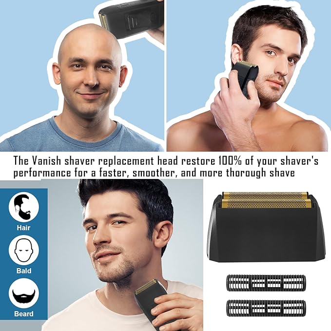 2 Pack Shaver Replacement foil Compatible with Wahl 5 Star Series Vanish Shaver 8173-700,Black