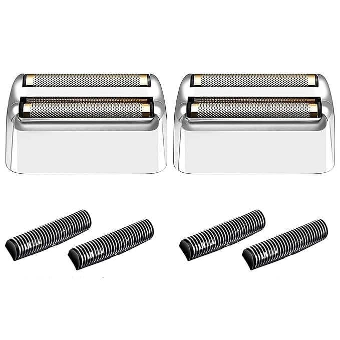 Shaver Replacement Foil and Cutters compatible with BaBylissPRO Barberology Double FXFS2 (2PC Silver)