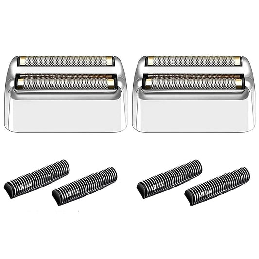 Shaver Replacement Foil and Cutters compatible with BaBylissPRO Barberology Double FXFS2 (2PC Silver)