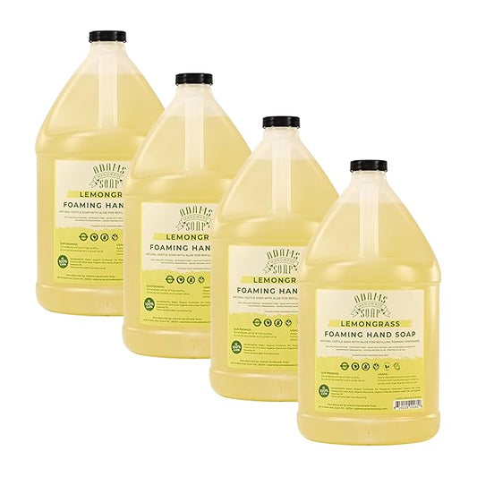 Adams Handmade Soap Liquid Foaming Soap 1 Gal - Lemongrass (Pack of 4)