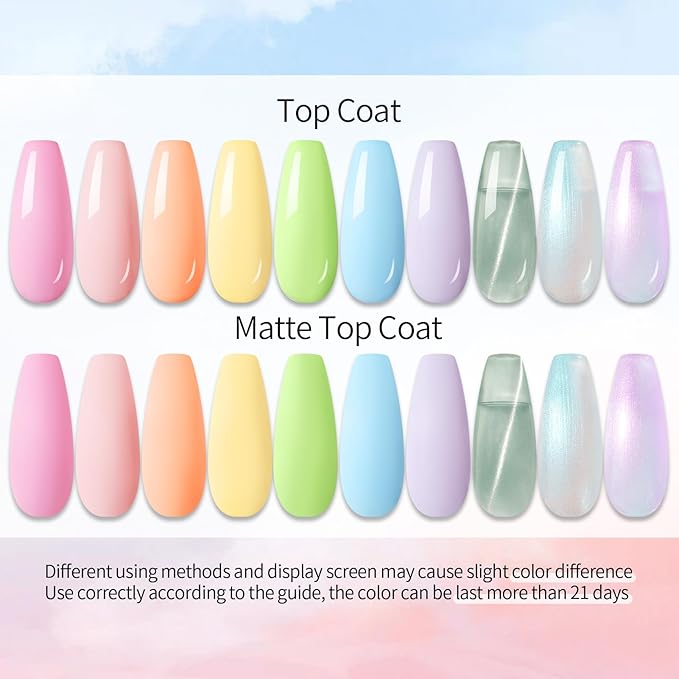 UR SUGAR Pastel Gel Nail Polish,10 Colors Easter Spring Summer Gel Polish Set Pastel Light Color Pink Yellow Green Blue Macaroon Candy Sweet Colors Soak Off Gel Polish Easter Gifts for Women Girls