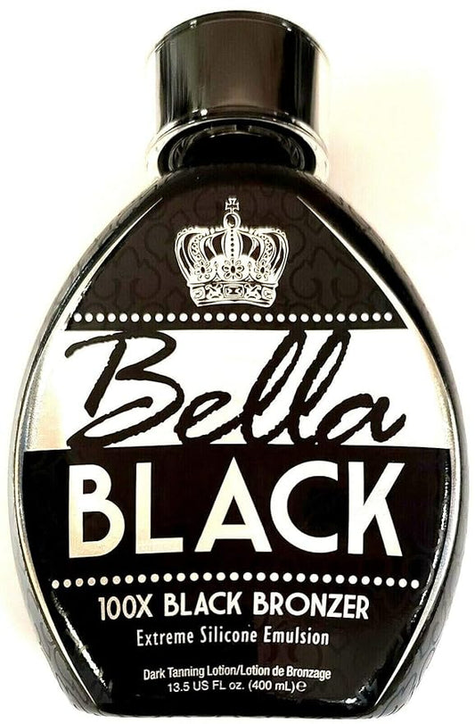 Bella Black 100X Bronzer Tanning Lotion – Premium Tanning Bed Lotion with Extreme Silicone Emulsion and Banana Fruit Extract – Instant Results – Dark Tanning Lotion for Indoor Tanning Beds - 13.5oz