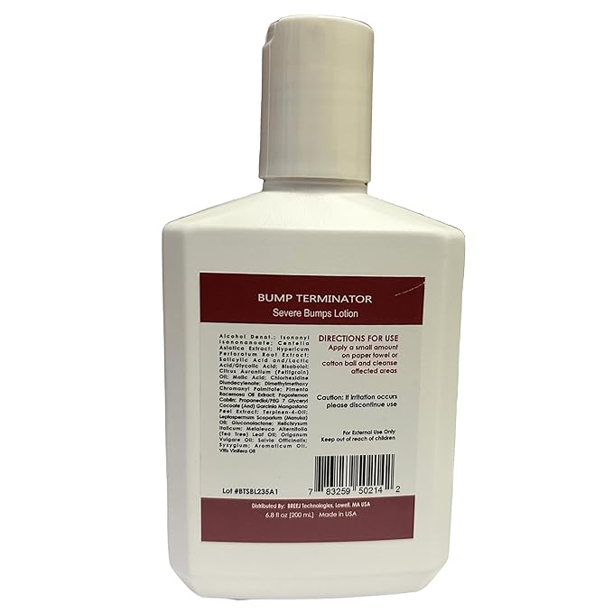 BUMP Terminator Razor Bumps & Shaving Bumps Remover | Ingrown Hair Treatment for Pubic Area with Glycolic Acid, Salicylic acid & Tea Tree Oil| BREEJ Bump Treatment for Bikini Bumps, 6.8 oz (Pack of 1)