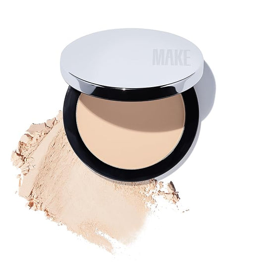 MAKE Beauty Diffusion Set, Translucent Setting Powder - Pressed Face Powder Compact for Smooth Matte Complexion. Sheer Coverage Finishing Foundation for Excess Oil. Shade - Fair