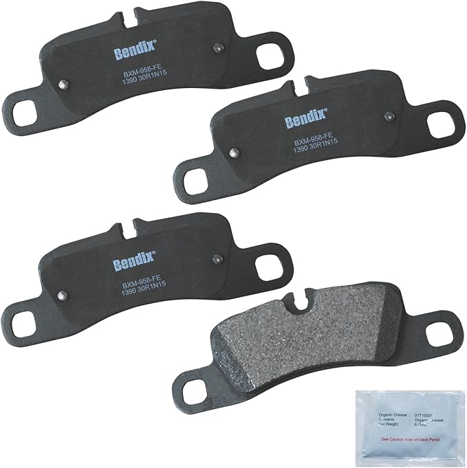 Bendix Priority1 CFM1390 Semi-Metallic Rear Brake Pads for Porsche Cayenne 2011-2009, Cayenne 2015
