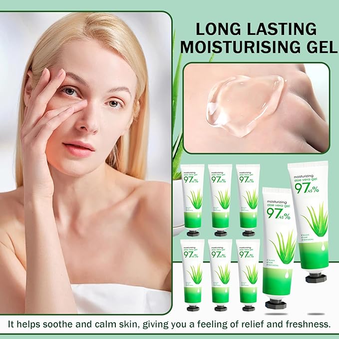 8PCS Purity Aloe Vera Gel - Hydrating Aloe Vera Gel for Face and Skin,No Sticky Moisturizing Aloe Gel N