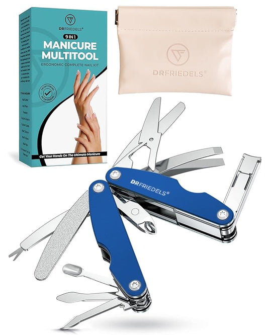 Manicure and Pedicure Kit - 9 in 1 Professional Manicure Set For Women & Men with Cuticle Trimmer, Cuticle Remover, Cuticle Pusher - Nail Techs & Nail Lovers’ Manicure Set Professional by DrFriedels