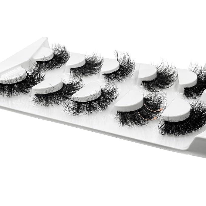 False Eyelashes Mink Lashes Fluffy Dramatic 20mm Long Faux Mink Eyelashes D Curl Wispy Fake Lashes Pack Look Like Extension