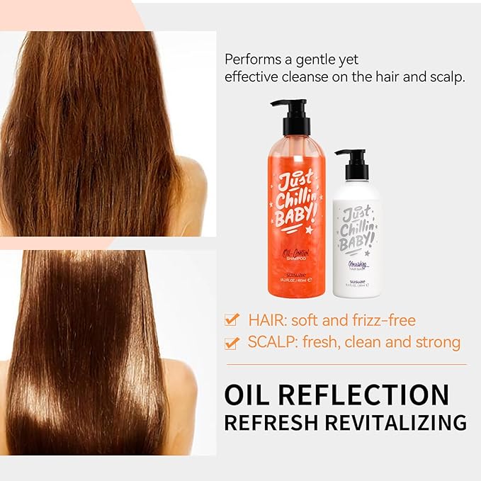 Clarifying Shampoo and Conditioner Set for Oily Hair, Build-Up, and Greasy Scalp, 25.6 Fl Oz