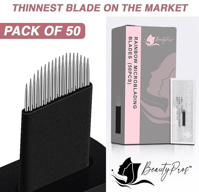 Disposable Microblading Blades, Manual Eyebrow Shading Blades, Perfect for Hair Strokes Eyebrow, Eyebrow Needle (18U 0.18mm)