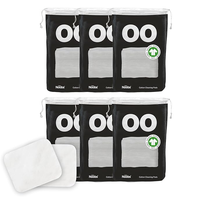 Baby Cotton Pads for Diaper Change by LoveNoobs, 360 Count, Ultra Soft 100% Organic Extra Large Cotton Pads for Baby Sensitive Skin, Lint-Free, Premium Jumbo Size, GOTS Certified