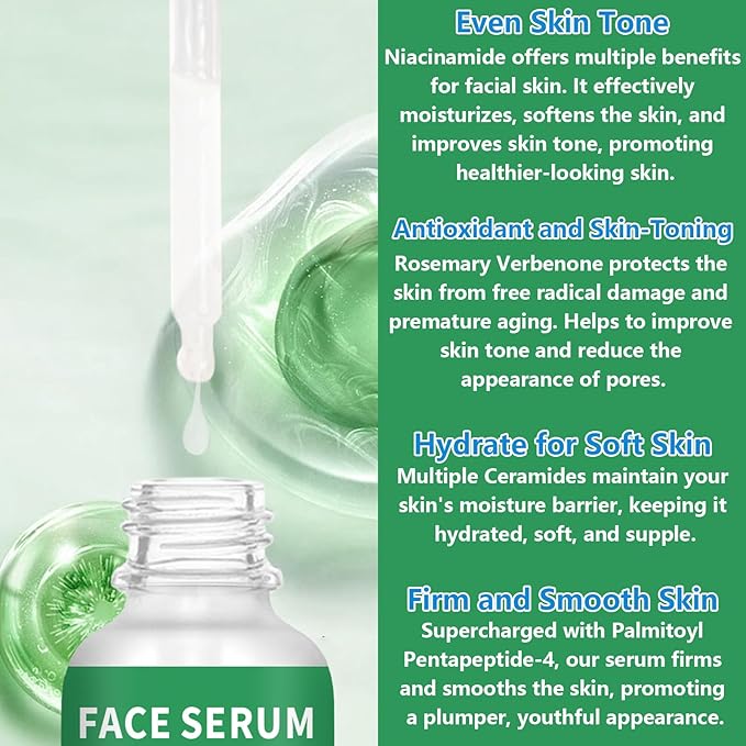 3 Pack 5% Niacinamide Serum with 4% Rosemary Verbena Extract for Harmonized Hydration & Skin Tone (1fl.oz/30ml Each)