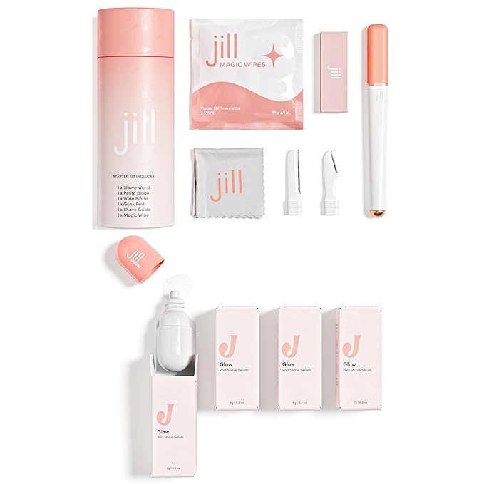 Jill Dermaplane Trial Kit + Glow Post-Shave Face Serum Bundle