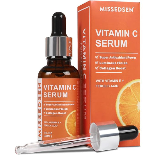 Vitamin C Serum for Face with Vitamin E & Ferulic Acid, Smoothes Wrinkles,Improves Elasticity,Firms Skin 1 Oz for Face Care, Daily Use