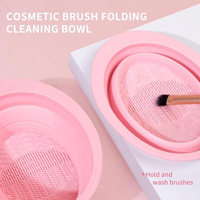 MAANGE Makeup Brush Set 42 Pcs Makeup Tool Set Premium Synthetic Foundation Powder Concealers Eye shadows Blush Makeup Brushes (Pink, 42 Piece Set)