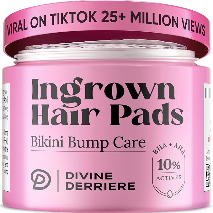 Prevent Ingrown Hairs and Razor Bumps with BHA & AHA Pads - Ingrown Hair Serum for Razor Burns - PFB Razor Bump Stopper Topicals Skin Care, Ingrown Hair Treatment for Bikini Area and Razor Bumps