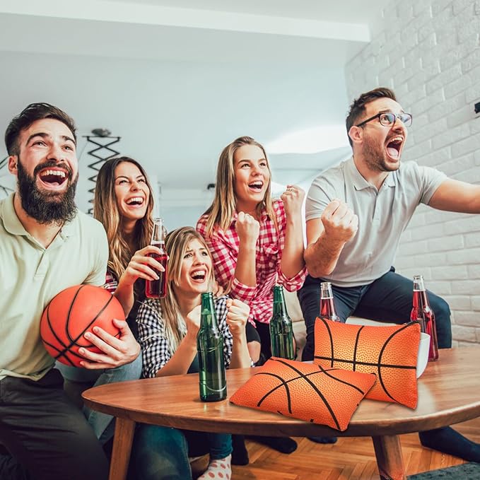 Eccliy 20 Pcs Basketball Makeup Bags Bulk Sport Team Gifts Basketball Cosmetic Bag Accessories for Women Toiletry Zipper Pouch Travel Canvas Gifts Stuff for Party Team Players Lover