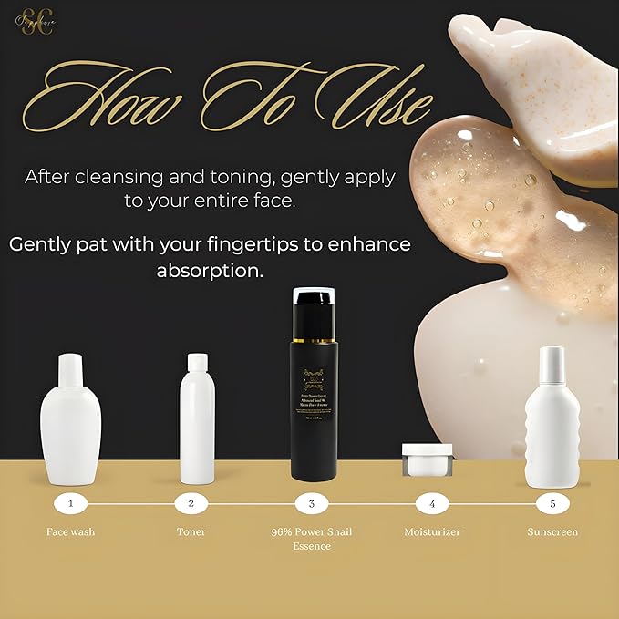 SC Sapphire's Organic Advanced Snail 96 Mucin Power Anti-Aging Serum | Hydrating Moisurizing Essence | Menopause Support Facial Skin Care Products Snail Mucin Moisturizer | Glass Bottle 100ml