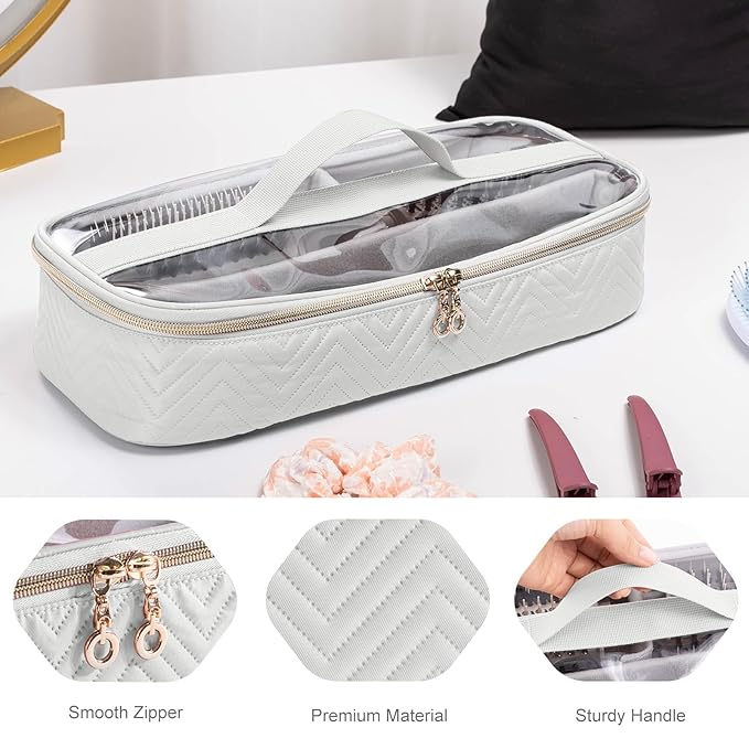 Hair Tools Travel Case with Black Hair Dryer Bag, Hair Tools Travel Carrying Case for Shark FlexStyle/SmoothStyle - Hair Air Wrap Dryer Case Flat Curling Iron Travel Organizer