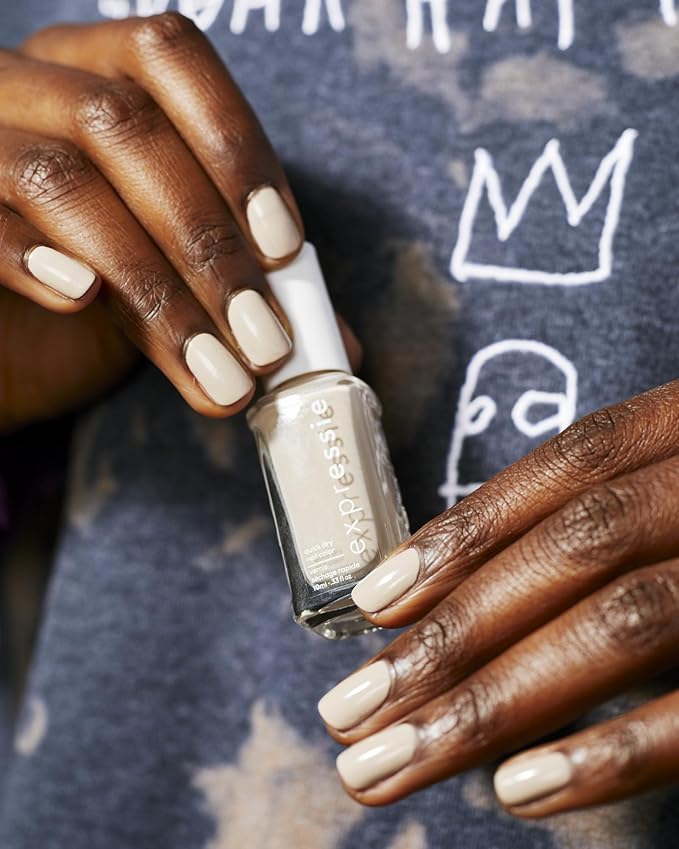 essie Expressie Nail Polish, Quick-Dry Muted Beige Nail Polish, Vegan, Millennium Momentum, 0.33 fl oz
