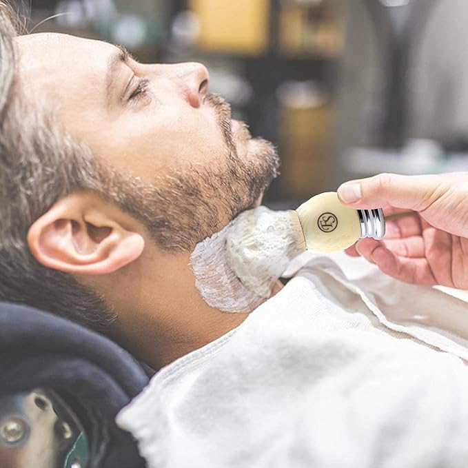 Pure Badger Shaving Brush,Frank FS shaving Chrome Metal Base Shaving Brushes for Men Personal and Professional Shaving in a Gift Box(Knot Size 20mm)