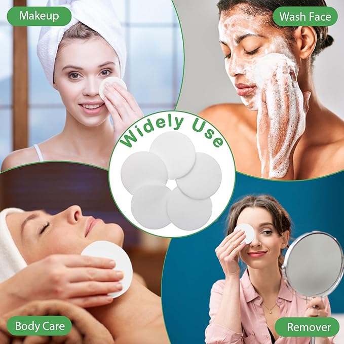 360+1 Pack White Compressed Facial Sponges, Luxiv Round Compress Face Cleaning Sponge for Estheticians Face Sponge Soft Compressed Makeup Sponges with Travel case (360)