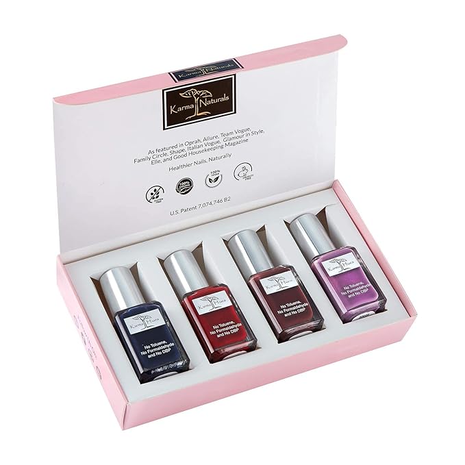 Karma Organic Beautiful Natural Nail Polish Set- Non-Toxic Nail Art, Vegan and Cruelty-Free Nail Paint