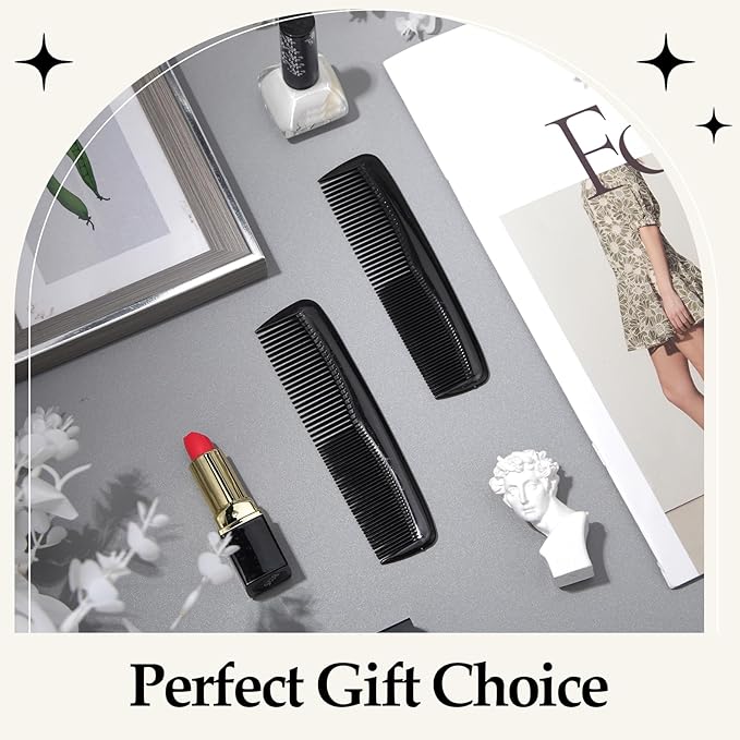 150 Pieces Hair Combs Bulk Black Plastic Pocket Hair Combs 5 Inch Fine Dressing for Women and Men, Hotel, Travel, Homeless