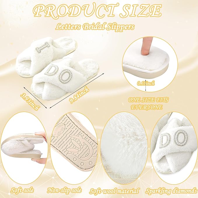 Bride To Be Gift Set - Makeup Bag, Slippers, Robe, Hair Clip - Wedding Gifts