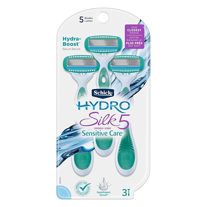 Schick Hydro Silk Disposable Razors for Women, 3 Count (Pack of 2)