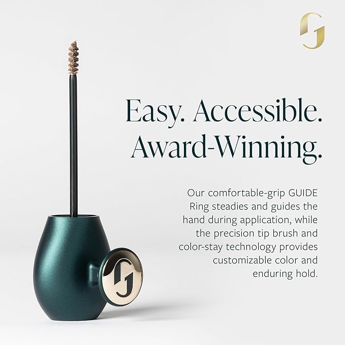GUIDE Beauty Brow Moment, One-Stop Brow Gel with a Fine Tip Brush to Expertly Fill, Shape & Set, Patented GUIDE Ring for an Easy, Secure Hold (Light)